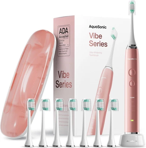 Aquasonic Vibe Series Ultra-Whitening Toothbrush – ADA Satin Rose Gold