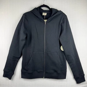 Pact Unisex One For All Black Organic Cotton Zip-Up Sweatshirt Hoodie Size Small - Picture 1 of 5