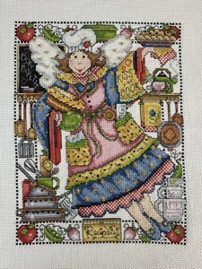 Fertiger Kreuzstich Engel Küchenszene 7 1/4" x 9 1/2" genähter Bereich - Bild 1 von 20