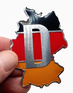 3D D Deutschland Aluminium KFZ Aufkleber Flagge Fahne Sticker Logo - Bild 1 von 4