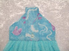 Jazberryz Dragonflies on Aqua Kitchen Hanging Hand Towel Handmade Button Close