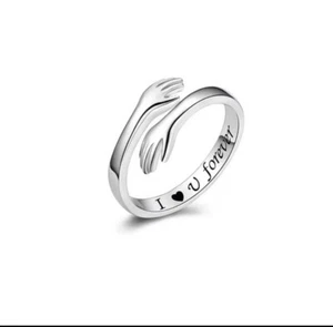 Wrapped Hands Hug I Love You Forever Ring verstellbar Größe 6 oder 7 - Bild 1 von 4