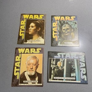 Star Wars 1977 General Mills Adpac Cereal Sticker Lot - Leia, Obi-Wani, Chewbacc
