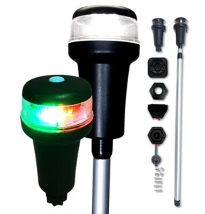 Pactrade Luz Navegación Marina Base Adhesiva LED AA Batería Bicolor y Blanco - Imagen 1 de 6