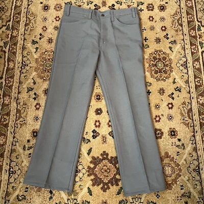 Vintage 517 Levi's Grey Dracon (No-Iron) Polyester Pants  34X 29 Black Tab Mod - Image 1 of 4