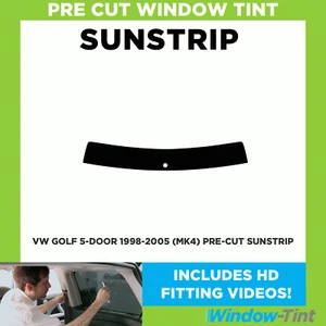 Pre Cut Tinted Sunstrip - For VW Golf 5-door 1998-2005 (MK4) - 5% Limo Internal - Picture 1 of 4