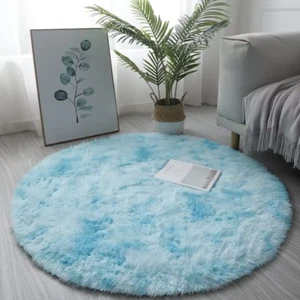 Super Soft Plush round Rug Mat Fluffy White Carpets for Living Room Home Decor B - Picture 1 of 15