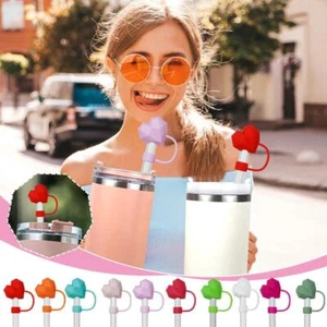 Gorra de paja de silicona de 10 mm para el día de San Valentín tapa de paja de amor K2R3 D5H8 y - Imagen 1 de 20