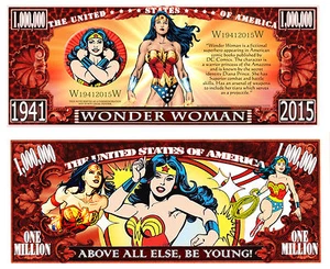WONDER WOMAN BANKNOTE MILLION DOLLAR US! Super Heroes Sammlung Comics Serie Comic DC - Bild 1 von 1