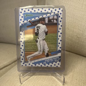 2021 Donruss Starling Marte Independence Day Blue Star Parallel SP #154 Marlins