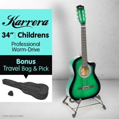 NEW KARRERA GREEN CHILDRENS ACOUSTIC GUITAR IDEAL KIDS GIFT 1/2 size - image 1 of 4