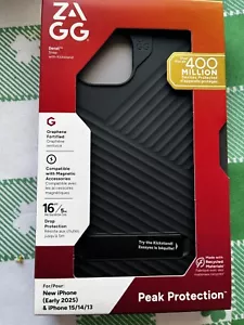 ZAGG Denali Snap Case with Kickstand for iPhone 16e/ 15/14/ 13 - Black - Picture 1 of 1