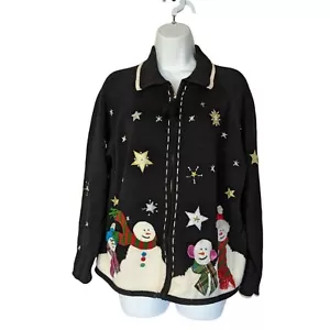 Designers Originals Studio Black & White Cardigan Pullover Weihnachten Reißverschluss XL - Bild 1 von 7