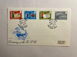 Jersey Stamp on Stamp Scott 99-102 June 7, 1974 FDC Centenary of UPU - Picture 1 of 2