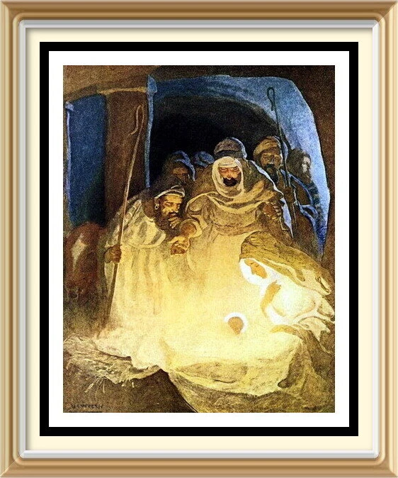 Litografía Original 1975 N C WYETH Impresión Navidad Belén NO FUE UN SUEÑO Foto 1 de 1