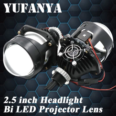 (2) Kit de faros de coche de 70 W con lente proyectora LED bi de 2,5"" retrofit Hi/Lo universal Foto 1 de 4