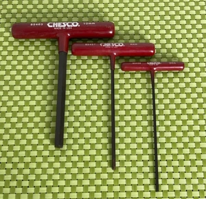 Chesco 3pc Metric T-Handle Hex Key Set Long Arm Made in USA - Picture 1 of 11