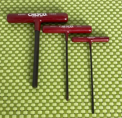Chesco 3pc Metric T-Handle Hex Key Set Long Arm Made in USA - Image 1 of 4