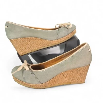 Clarks Originals Vogue Rose Espadrille 坡跟“薄荷绿色”64613 女式 10M — 第 1/4 张图片