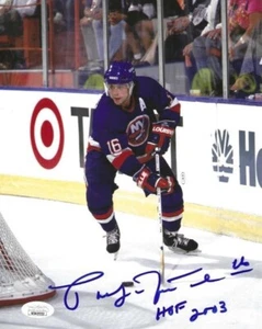 Autographed 8x10 PAT LAFONTAINE "HOF 2003"  New York Islanders Photo JSA Witness - Picture 1 of 1