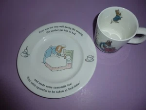 Wedgwood Porzellan China Kinder Peter Rabbit Teller und Becher Set Beatrix Potter - Bild 1 von 4
