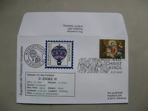 AUSTRIA, Christkindl balloon cover 32, 06-12-1992 (7), sender Pro Juventute - Picture 1 of 1