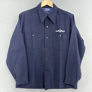 Camisa Pendleton Años 60 Militar Marina de los Estados Unidos Abotonada Lana Virgen Mangas GRANDE DE COLECCIÓN - Imagen 1 de 8