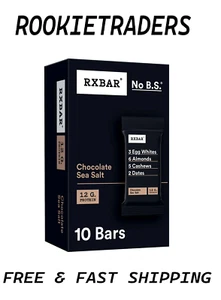 RXBAR Chocolate Sea Salt Chewy Protein Bars Gluten-Protein Snack-10 Count - Picture 1 of 1