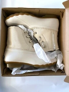 Sperry Top-Sider Women's Saltwater Duck Rain Boots Metallic Ivory Sz 6M New - Picture 1 of 11