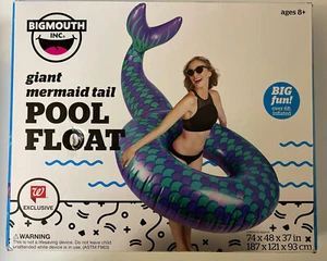 Big Mouth- Inflatable Giant Mermaid Tail Ring• Pool Float• Ages 8+• New - Picture 1 of 1