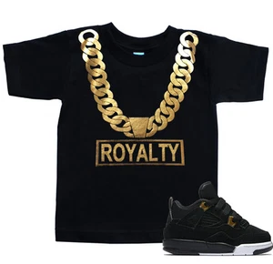 Camiseta de cadena dorada ROYALTY para niños pequeños a juego con zapatos Js 4 Retro 4 Royalty - Imagen 1 de 10