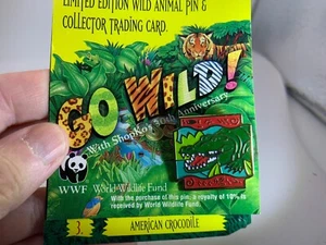 Go Wild WWF Edición Limitada Animal Salvaje Cocodrilo Tarjeta De Colección Tack Pin T-1409 - Imagen 1 de 5