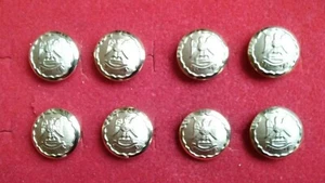LOT OF 8 GILT TUNIC BUTTONS APPROX 18MM DIAMETER. - Picture 1 of 1