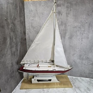 Large Scratch Built Model Yacht on Stand - 90cm Tall, 64cm Long NEEDS WORK - Picture 1 of 24