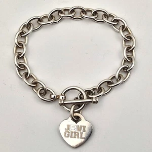Vintage Bon Jovi "Jovi Girl" Bracelet – 925 Sterling Silver – Heart Charm - Picture 1 of 8