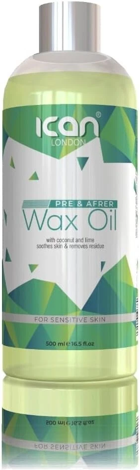 ICAN LONDON Ican Pre & After Wax OIL with COCONUT And LIME Sensitive Soothes Skin 500ml