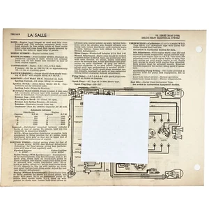 Vintage 1938 La Salle Electrical Repair Manual And Diagram Starting Ignition - Picture 1 of 1