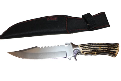 "SABER USA" JAGDMESSER MIT HORNGRIFF-31 cm - Bild 1 von 3