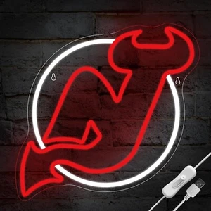 New Jersey Devils LED Leuchtschild umweltfreundlich auf Lager - Bild 1 von 2