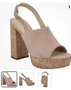 Sandalias de corcho con plataforma Guess Caleesi talla 10 gamuza rosa - Imagen 1 de 9