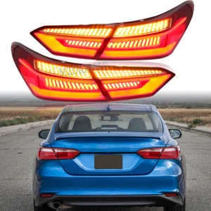 4PCS Left&Right Dynamic LED Tail Lights Rear Lamps For Toyota Camry 2018-2022 - Picture 1 of 17