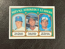 1972 Topps NL Strikeout Leaders Tom Seaver Fergie Jenkins #95 EX-NM HOF 
