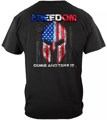 2nd Amendment FREEDOM T Shirt MOLON LABE COME AND TAKE IT Gladiator Helmet - Image 1 of 3