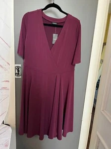 Torrid size 1 solid purple wrap Dress - Picture 1 of 5