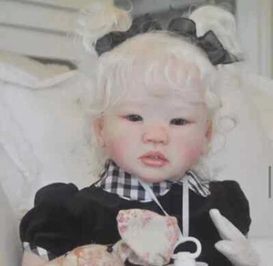 29" Painted Reborn Baby Doll Kit Toddler Girl Hand-Rooted White Hair Amaya Dolls - Picture 1 of 10