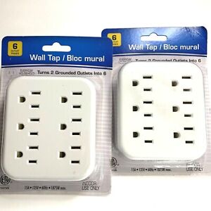  6 Outlet Wall x 3 Adapter Multi Plug Power Splitter Electrical Socket New
