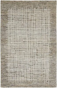 10' X 14' Tan And Ivory Wool Plaid Tufted Handmade Stain Resistant Area Rug - Picture 1 of 1