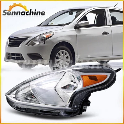Headlight Assembly For 2015-2019 Nissan Versa 4DR Left Driver Halogen Headlamp Foto 1 de 4