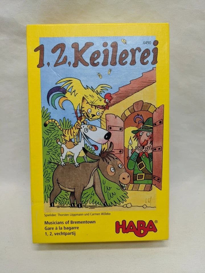German Edition 1, 2, Keilerei Haba Children's Board Game Complete - Image 1 of 4