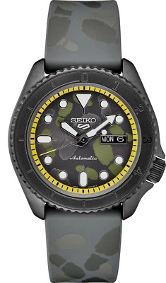  Nuevo reloj Seiko 5 automático esfera camuflada correa de goma para hombre edición limitada SRPH69 Foto 1 de 4